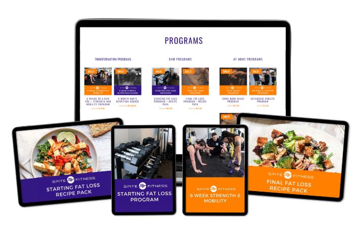 Digital mockup of two different programs offer by Spite Fitness